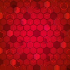 几何背景红色几何蜂巢图案背景