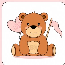手工绘制的玩具熊情人节