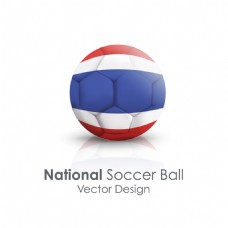 国足泰国国旗足球贴图矢量素材