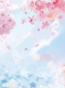 淘宝广告花朵花瓣渲染粉色花朵白色花朵唯美广告素材