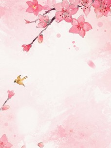 广告素材花朵粉色花朵花苞花瓣小鸟粉色广告背景素材