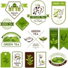 绿色清新茶叶图标