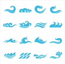 设计素材浪花标志设计矢量素材海浪logo