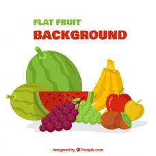健康饮食平坦的背景和美味的水果