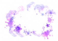 梦彩紫色花朵水彩梦幻背景