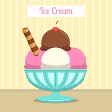 美味的冰淇淋甜点背景