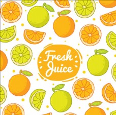 进口蔬果手绘卡通橙汁海报背景