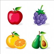 进口蔬果一些美味的水果卡通插图