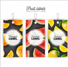 水果果实三款写实水果标签吊牌