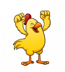 卡通兴奋公鸡eps