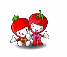 卡通蔬菜小西红柿EPS