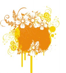 花朵创意唯美创意橘色花朵图案素材