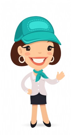 矢量卡通时尚大姐