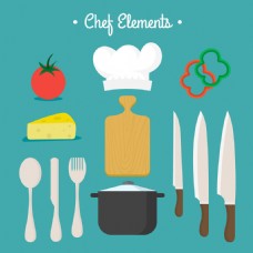 餐具与食材其他烹饪元素矢量素材