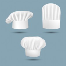 三个写实风格的厨师帽子