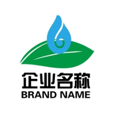 水滴绿叶节能环保公司标志设计