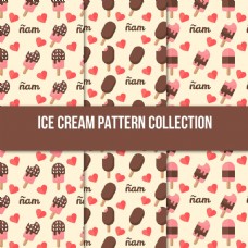 红心冰淇淋装饰图案矢量素材