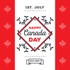 加拿大国庆日创意国旗背景