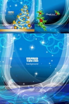 蓝色圣诞节背景图