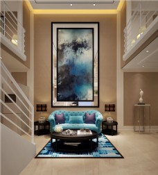 欧式时尚客厅沙发背景墙设计图