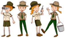 棕色统一制服公园护林员插图
