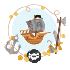 海盗船海盗元素平面设计背景