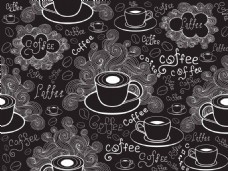 咖啡杯咖啡花纹背景