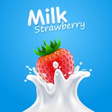 牛奶草莓背景图