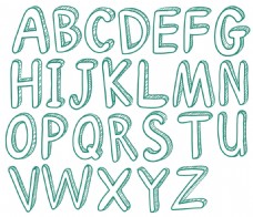 手绘英文字母艺术字设计矢量素材