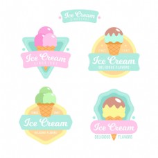 手绘冰淇淋插图标志