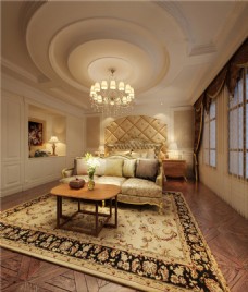 欧式豪华卧室吊灯沙发设计图
