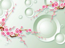 桃花立体圆环背景图片