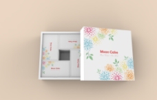 简约彩色花朵月饼盒