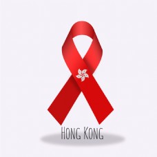 香港特别行政区旗丝带设计矢量素材