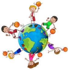 地球上打篮球儿童图片