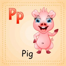 动漫猪粉色小猪英文单词图片