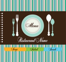 餐具和餐厅菜单矢量材料
