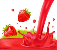 鲜美草莓果汁背景图