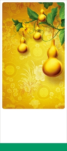 金色葫芦花纹背景
