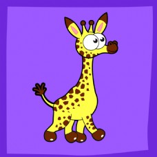 矢量卡通可爱野生动物长颈鹿EPS