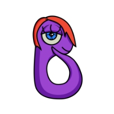 紫色蛇动物字母B图片