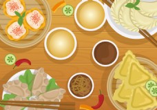 美食素材中国美食插画素材
