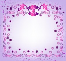 浪漫边框浪漫紫色花纹边框背景