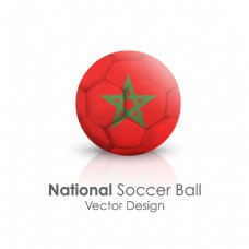 国足摩洛哥国旗足球贴图矢量素材
