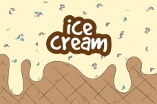 手绘冰淇淋装饰图案背景