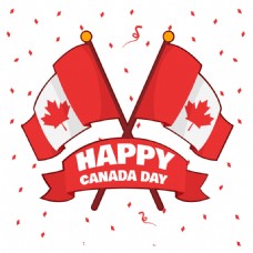 加拿大国庆日国旗交叉背景