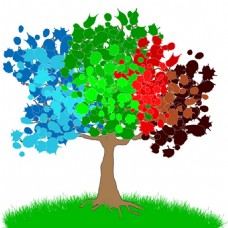 彩色树背景图