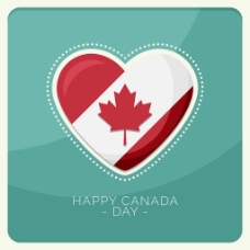 快乐加拿大国庆日心形国旗背景