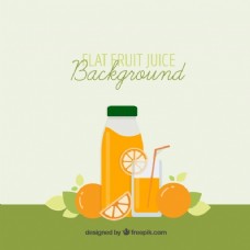 健康饮食美味橙汁的平坦背景