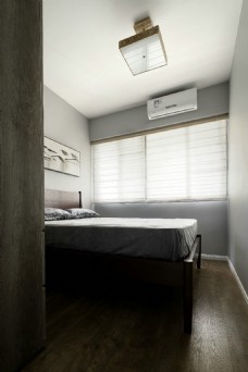 现代简约卧室大床窗户设计图